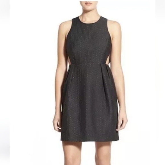 Madewell Dresses & Skirts - Madewell Black Gold  Nightfall Jacquard Cutout Dress 4 New